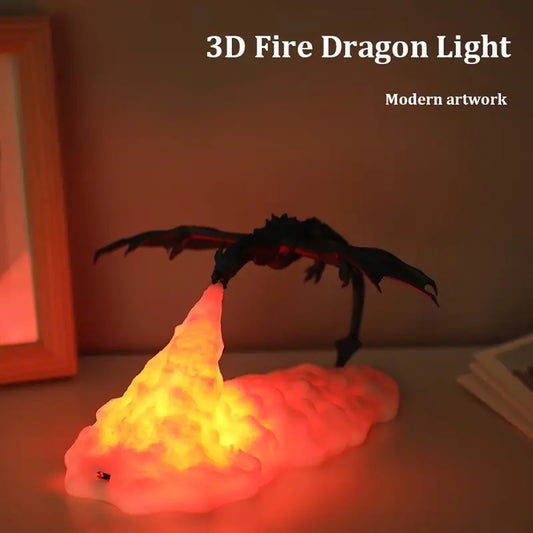 3D Printed LED Dragon USB Rechargeable Lamp Anime Figure Table Night Light Interior for Home Bedroom Holiday Decoration Gifts  with Built-in Lithium Battery Eid Al-Adha Mubarak